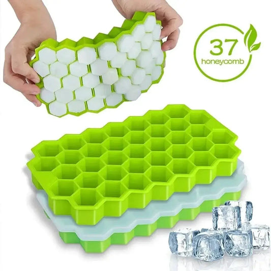 Honeycomb 37-Grid Ice Cube Tray, Silicone DIY Ice Mold (Lid Not Included) for Drinks, Cocktails & Kitchen Use from PriceLows™