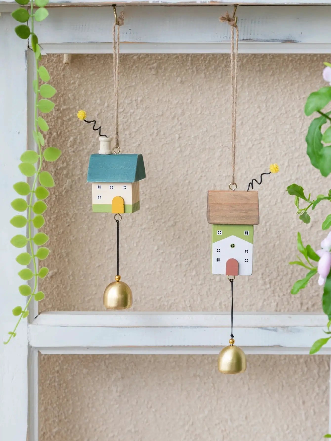 Cute Little House Wind Chimes Creative Doorknob Bell Hanging Decoration Bedroom Window Garden Outdoor Shop Decor Birthday Gift from PriceLows™