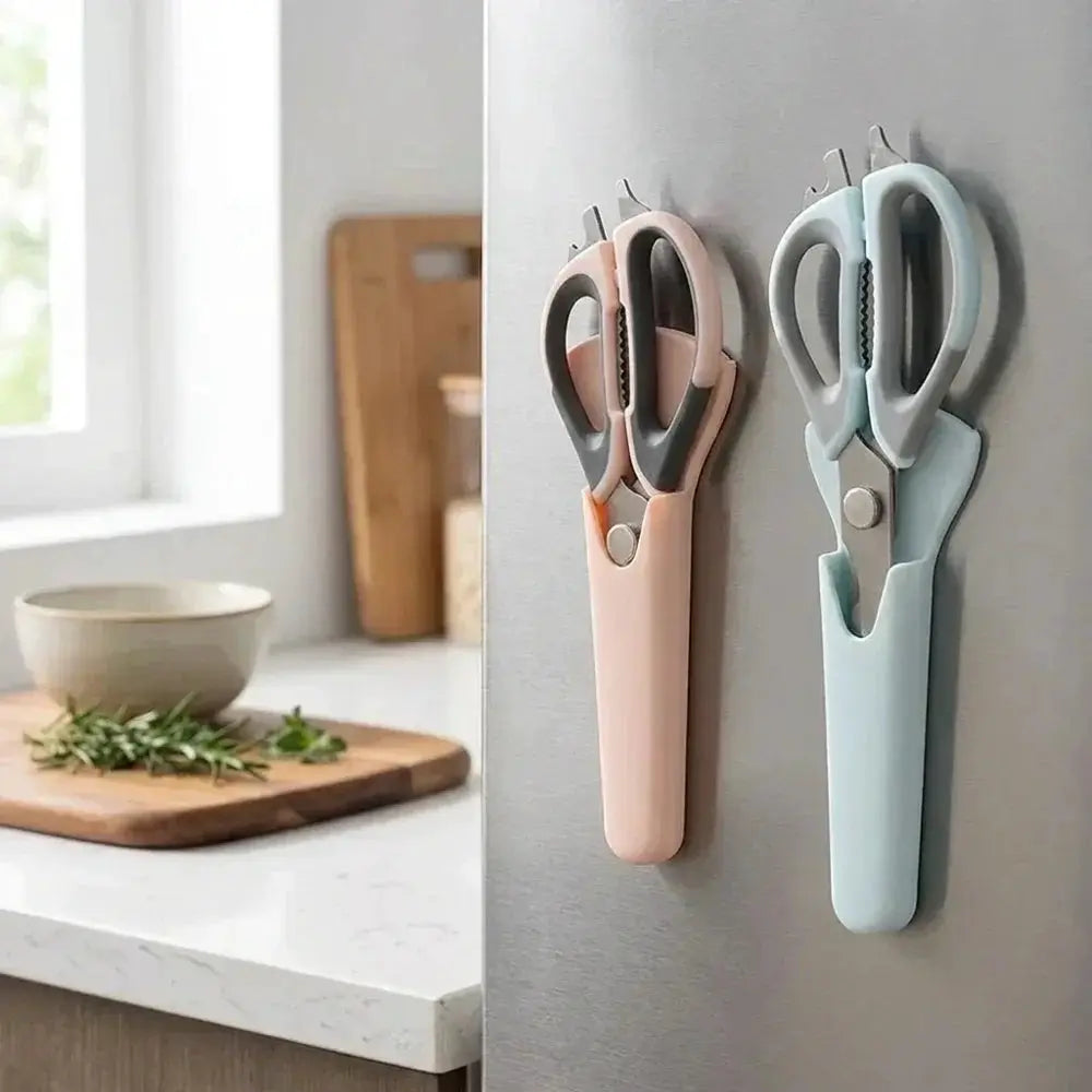 7-in-1 Multifunctional Stainless Steel Kitchen Scissors with Magnetic Holder Heavy Duty Food Scissors for Meat Fish Poultry Vege from PriceLows™