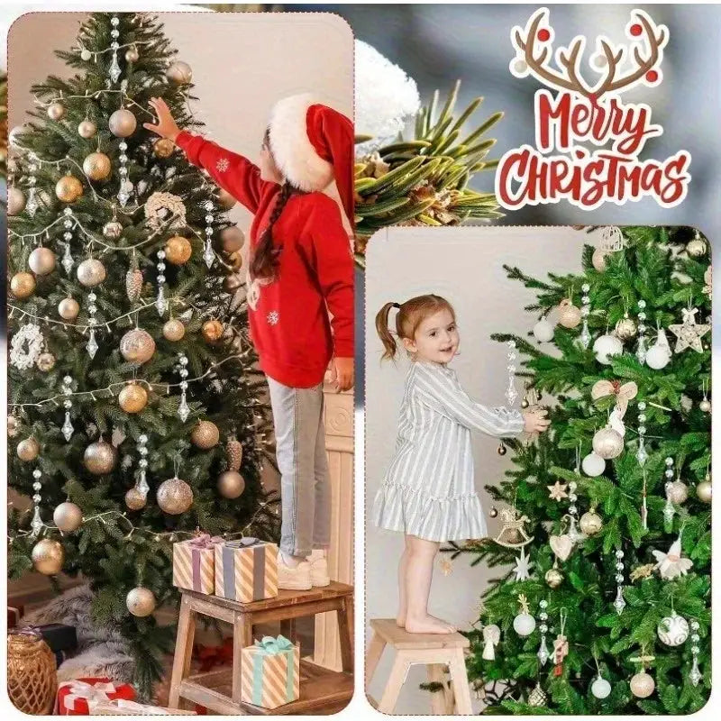 Clear Acrylic Snowflake Ornaments | Hanging Design | Crystal Finish | 10 Pack
