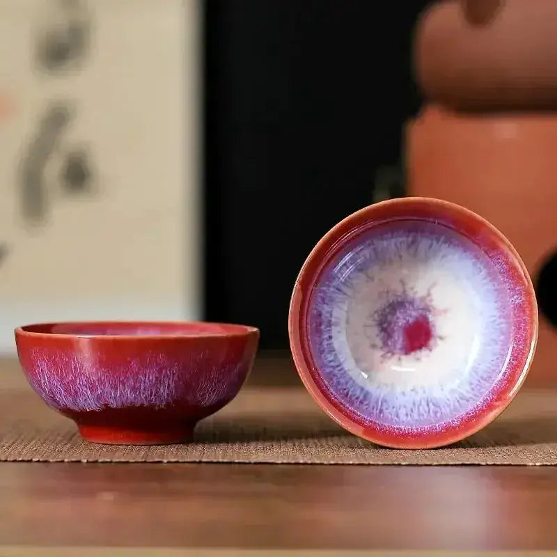 1pc Multicolor Kiln Fambe Porcelain Tea Cup Large Kung Fu Temmoku Glaze Ceramics Japanese Master Teacup Retro Single Tea Cups from PriceLows™