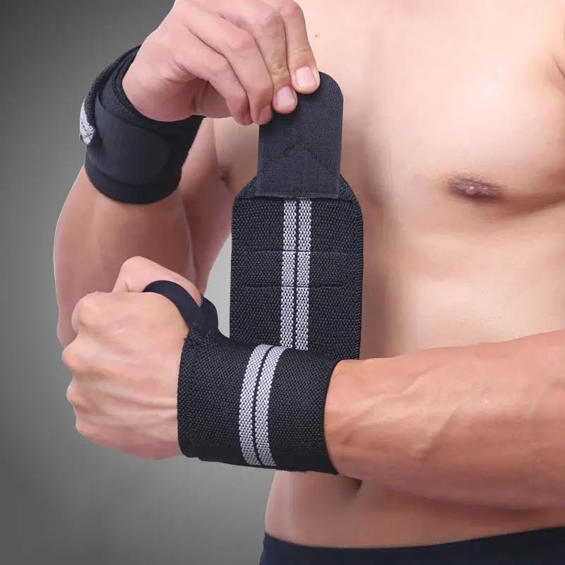 2 Pcs Wrist Wraps | Heavy Duty Support | Polyester Knit | Gym Fitness Crossfit