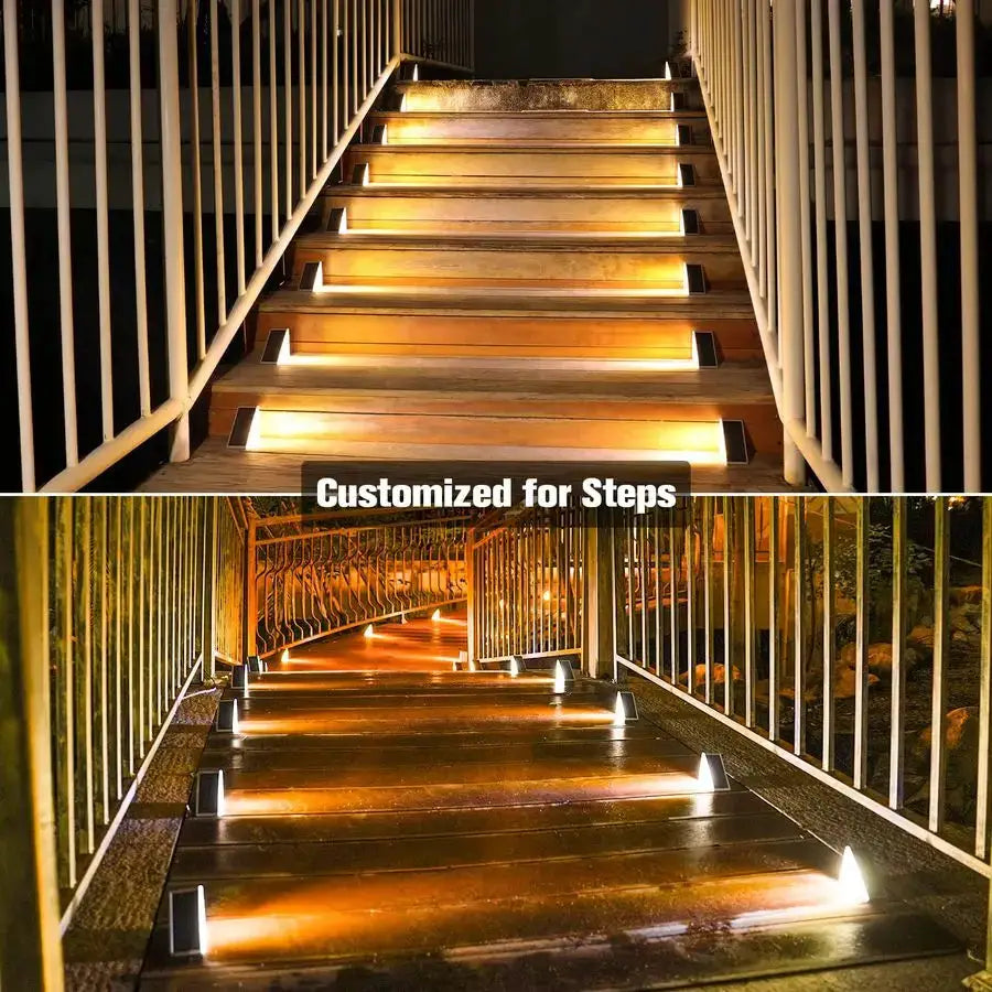 Outdoor Stair Lights 12 Pack, Solar Step Lights Waterproof IP67,80 Lumen, Led Step Light Outdoor for Garden Backyard Stair, Fron from PriceLows™