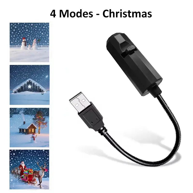 Night Light Projector | Rotatable Housing | USB Plug Powered | Switchable Discs