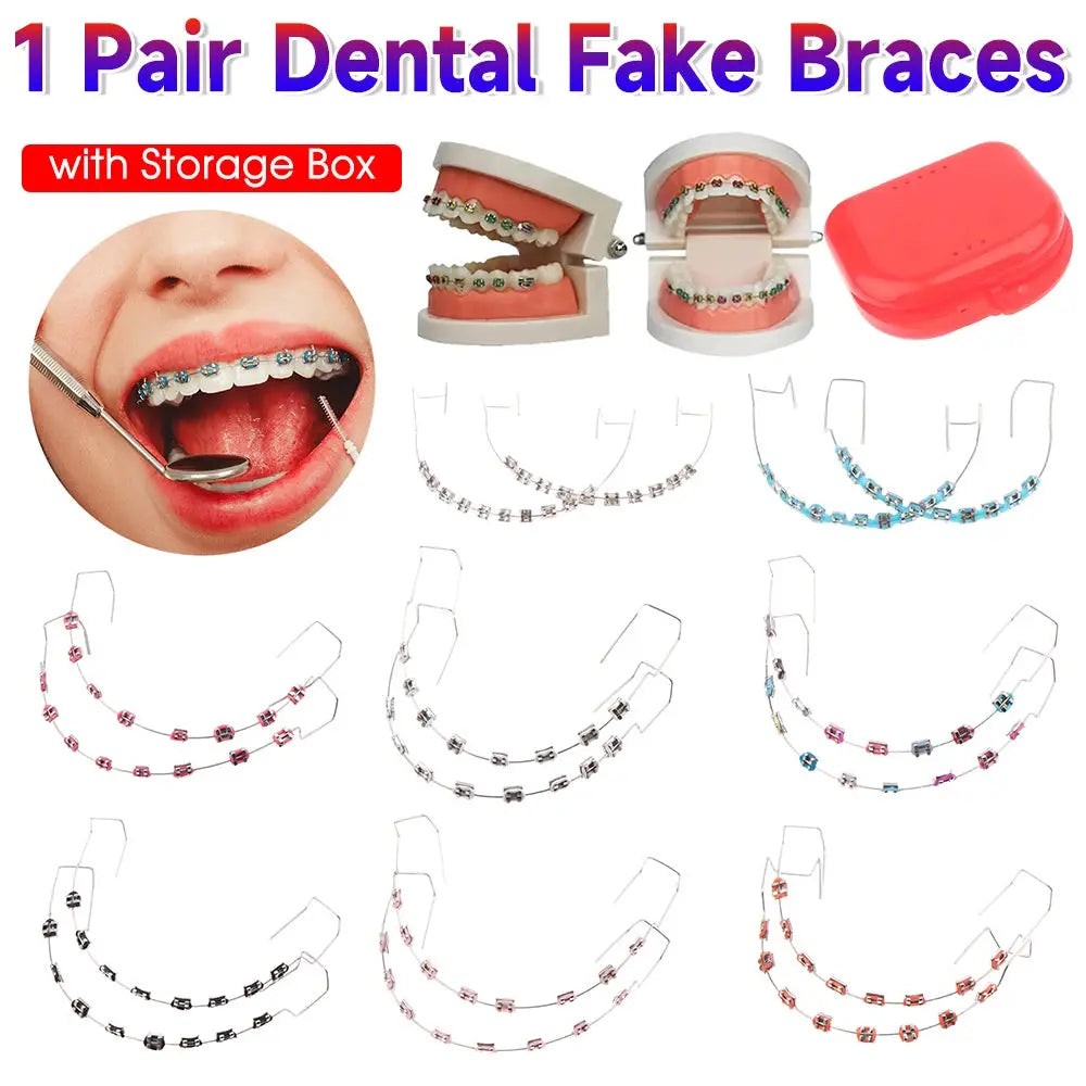 Temporary Tooth Braces | Metal Wire Bracket | Pair With Box