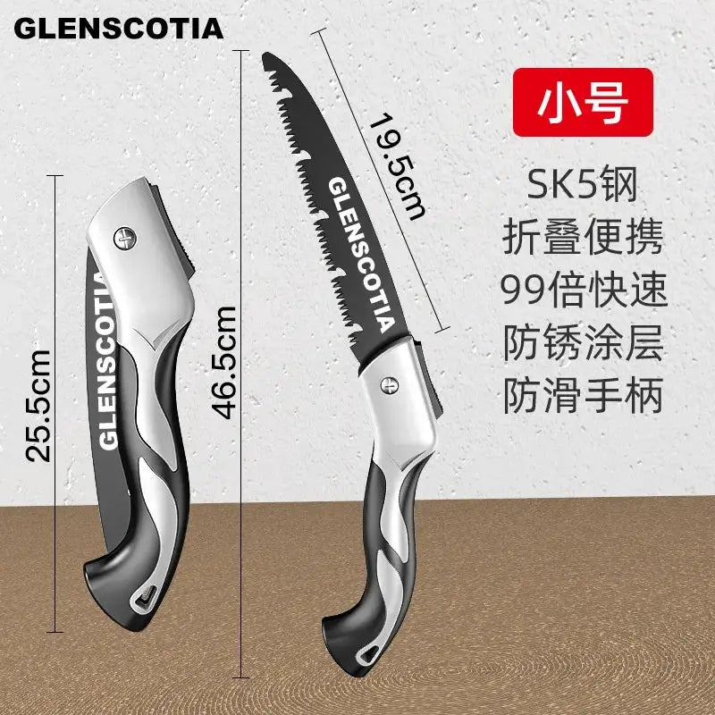 Folding Hand Saw | Stainless Steel Sk5 Blade | Pruning Log Garden Tool