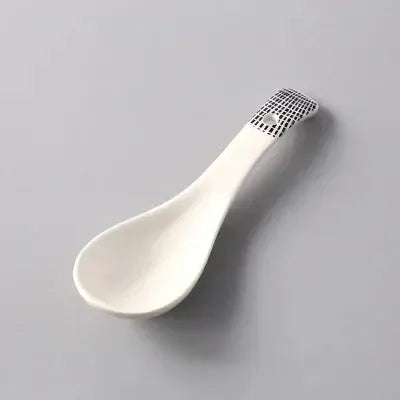 1Pcs Ceramic Spoon Multi-Function Glaze Porcelain Japanese Scoop Porridge Soup Spoon Tableware Restaurant Household Kitchenware from PriceLows™