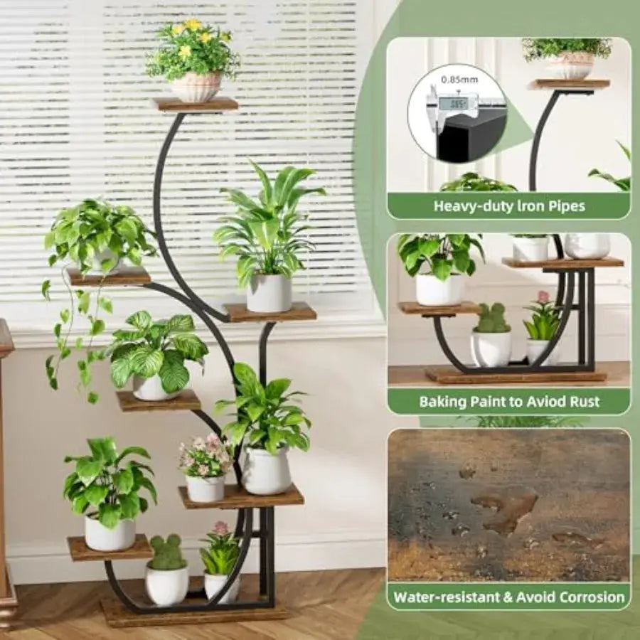 Plant Stand Indoor with Grow Lights - Lighted Indoor Plant Shelf, 57" 7 Tier Corner Plant Stands for Indoor Growing, Tall Flowe from PriceLows™