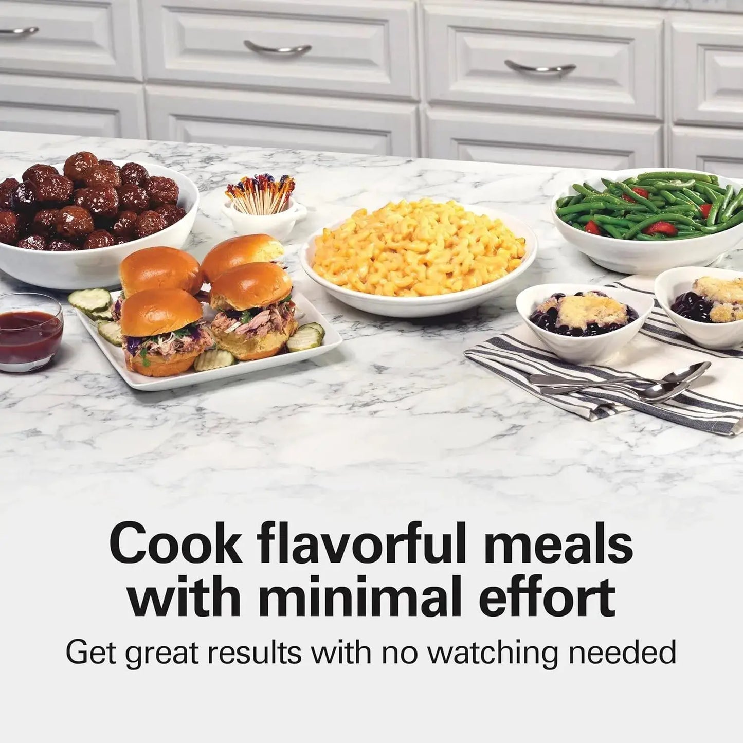 Slow Cooker Pot | 10 Qt | Stoneware | Portable with Lid