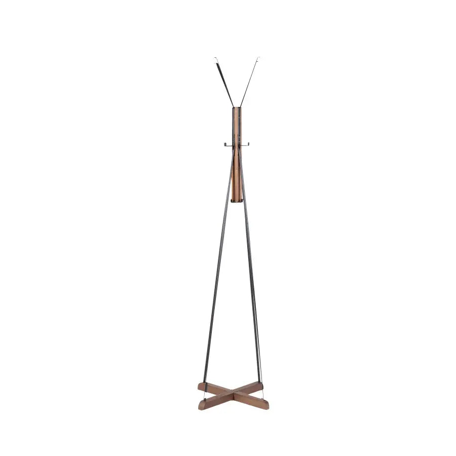 Reclaimed Wood and Metal Freestanding Coat Rack with Hooks use in bedroom living room from PriceLows™