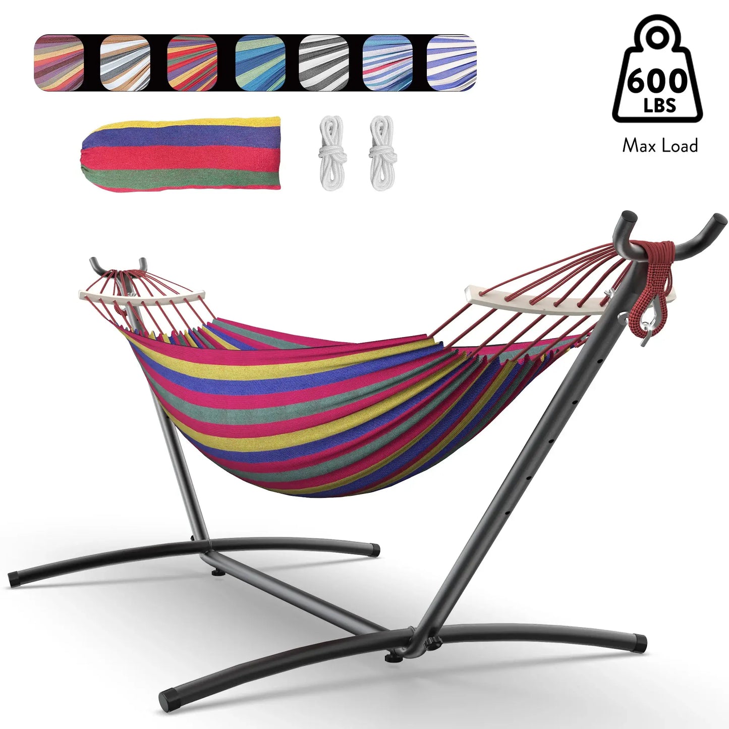 Gyroor Adjustable Stand Hammock - 600lb Capacity Stylish Hammock Bed with Storage Bag for Outdoor Relaxation from PriceLows™