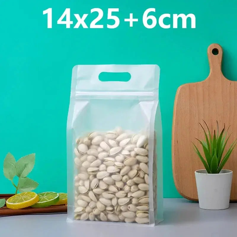 Zip Lock Bags | Capacity 150ml | Stand Up Pouches With Handle | 50 Pcs