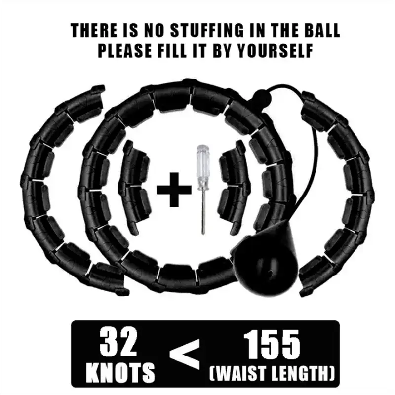 Weighted Adjustable Hula Hoop | Shock Absorbing Massage | Infinite Knot Link