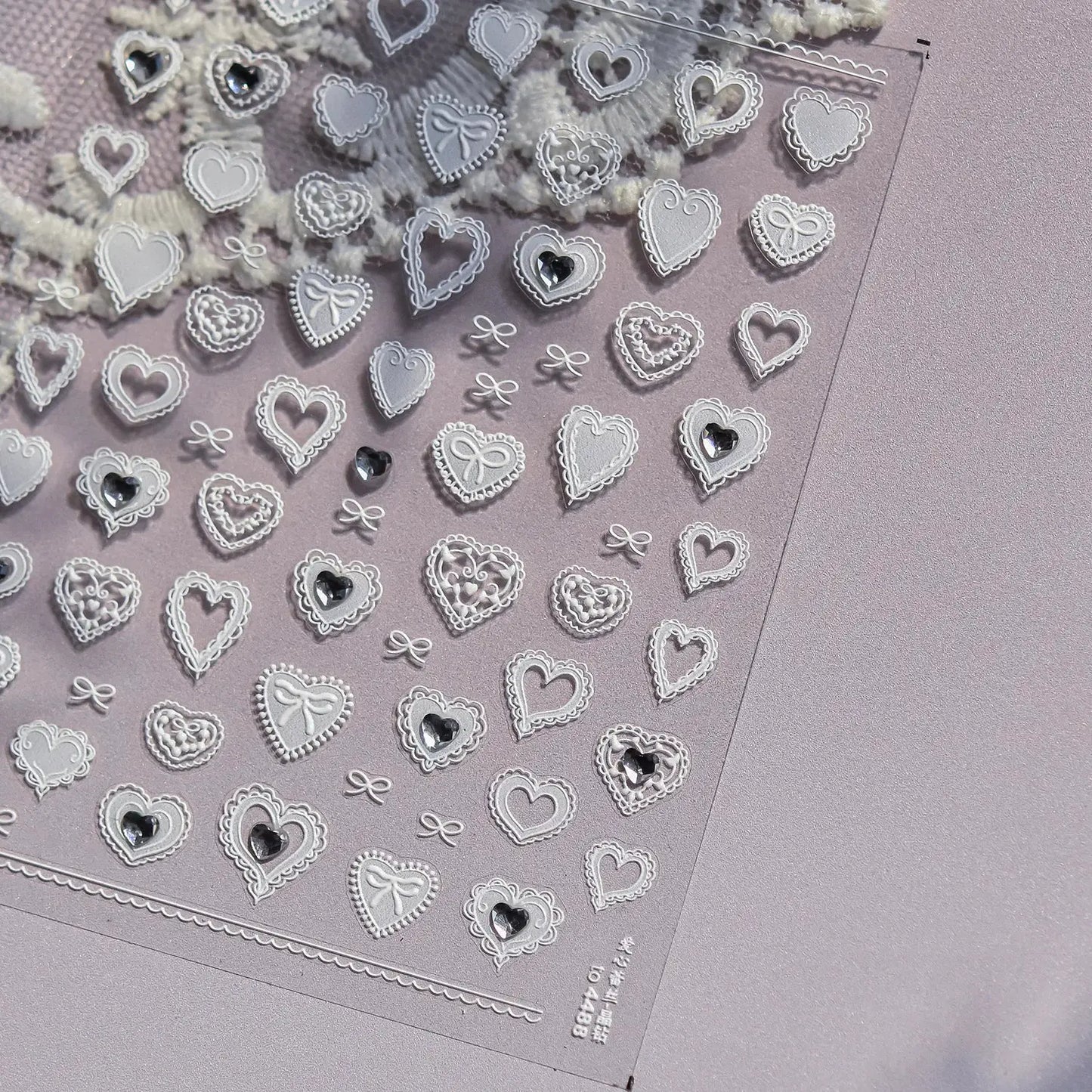 Lovely Heart Strawberry Cherry Bowknot Lace Lolita Crystal Rhinestone Line Rococo Chic Adhesive Nail Art Sticker Manicure Decals from PriceLows™