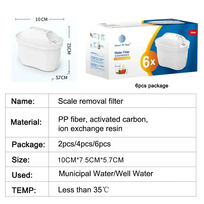 For Brita Maxtra 2PCS/6PCS Water Filters Cartridge Limescale Chlorine Impurities Purify Kettle Activate Carbon Water Filter from PriceLows™