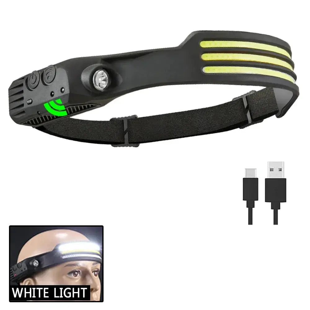 Powerful COB Induction Headlamp 5 Lighting Modes Head Flashlight Built-in Battery USB Charging Outdoor Camping Fishing Headlight from PriceLows™
