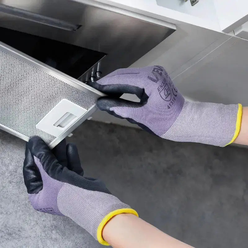 Work Gloves 12 Pairs Touch Screen Nitrile-Coated Garden Construction Gloves from PriceLows™