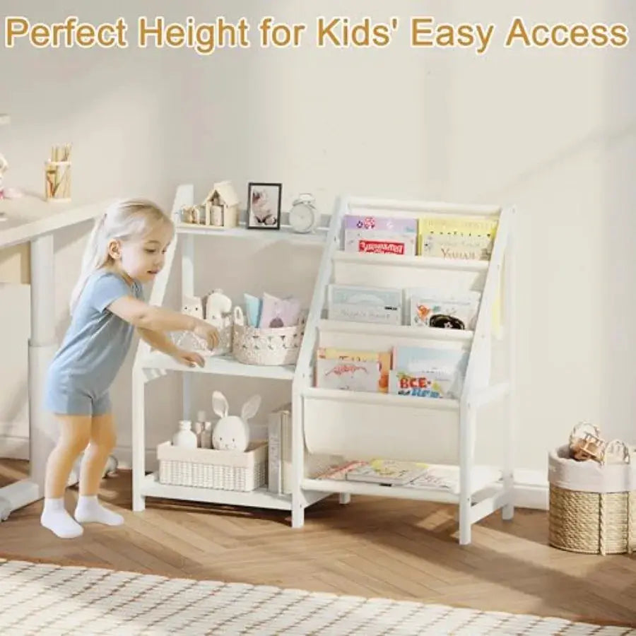 Bookshelf with Storage, 3 Tier Toddler Book Shelf, Small Bookcase, Montessori Bookshelf Baby Bookcase for Nursery, Bedroom, Pla from PriceLows™