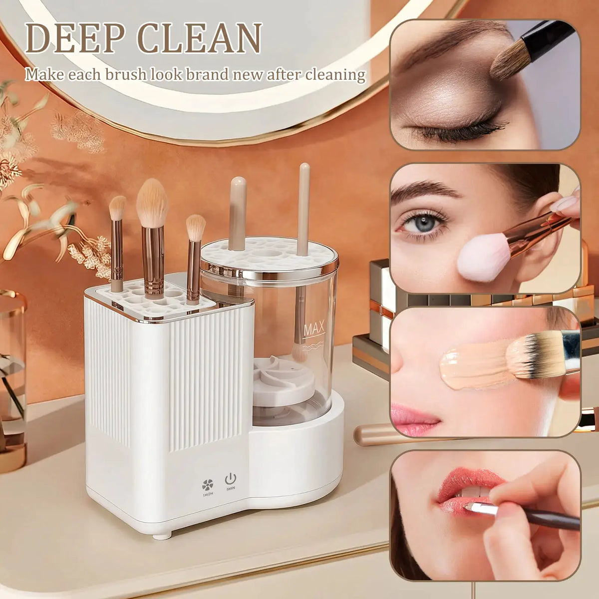 Electric Makeup Brush Cleaner Dryer | 3 In 1 | Automatic | Universal Fit