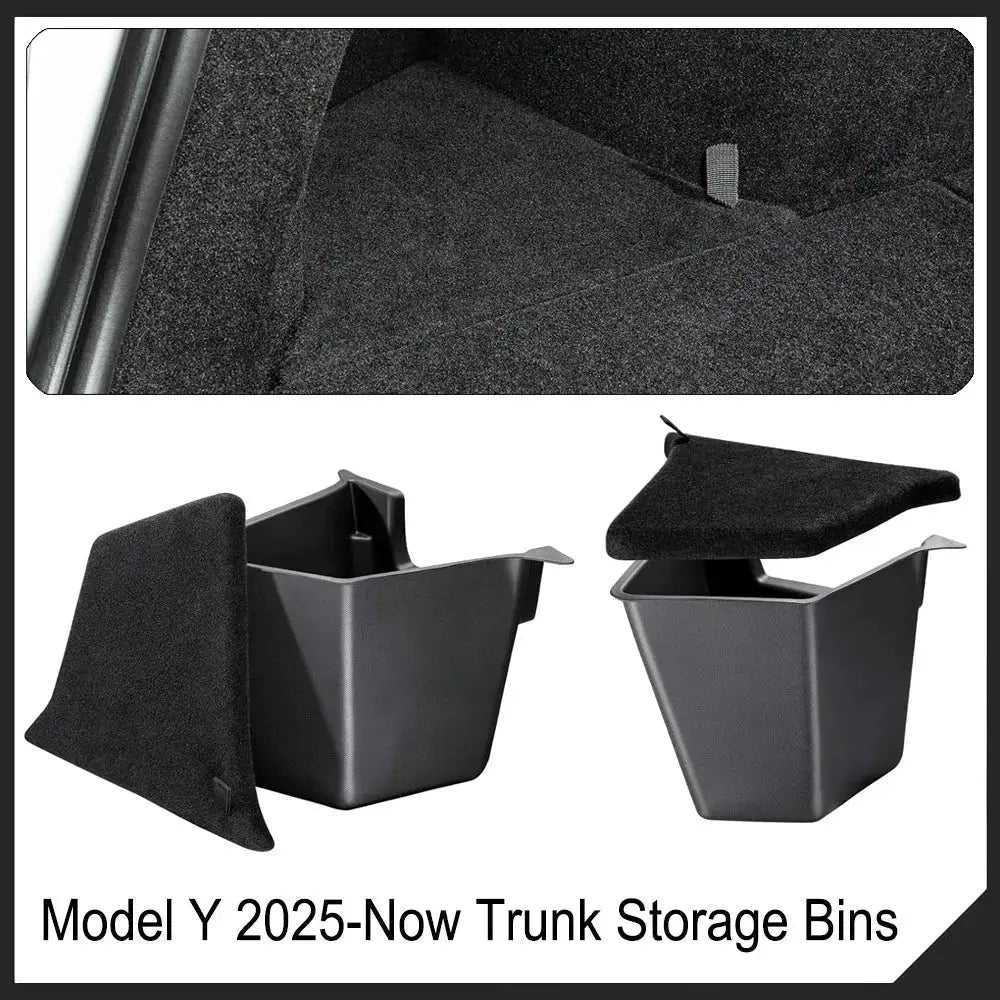 For 2025 2026 Tesla Model Y Trunk Organizer Trunk Storage Bins Rear Trunk Side Storage Box Mats for Model Y Juniper Accessories from PriceLows™