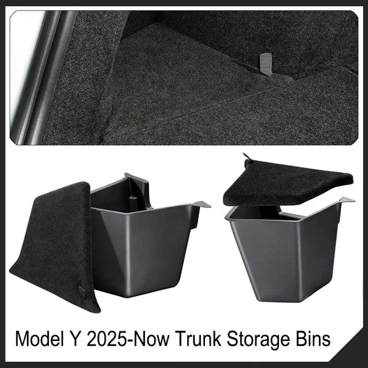 For 2025 2026 Tesla Model Y Trunk Organizer Trunk Storage Bins Rear Trunk Side Storage Box Mats for Model Y Juniper Accessories from PriceLows™