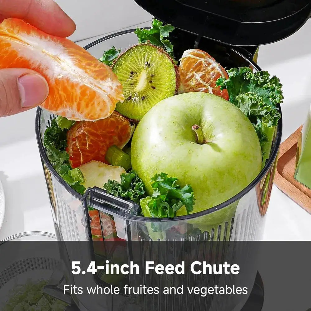 5.4" Wide Chute Cold Press Juicer, Auto-Cutting, 60RPM Slow Masticating, High Juice Yield, Easy Clean from PriceLows™