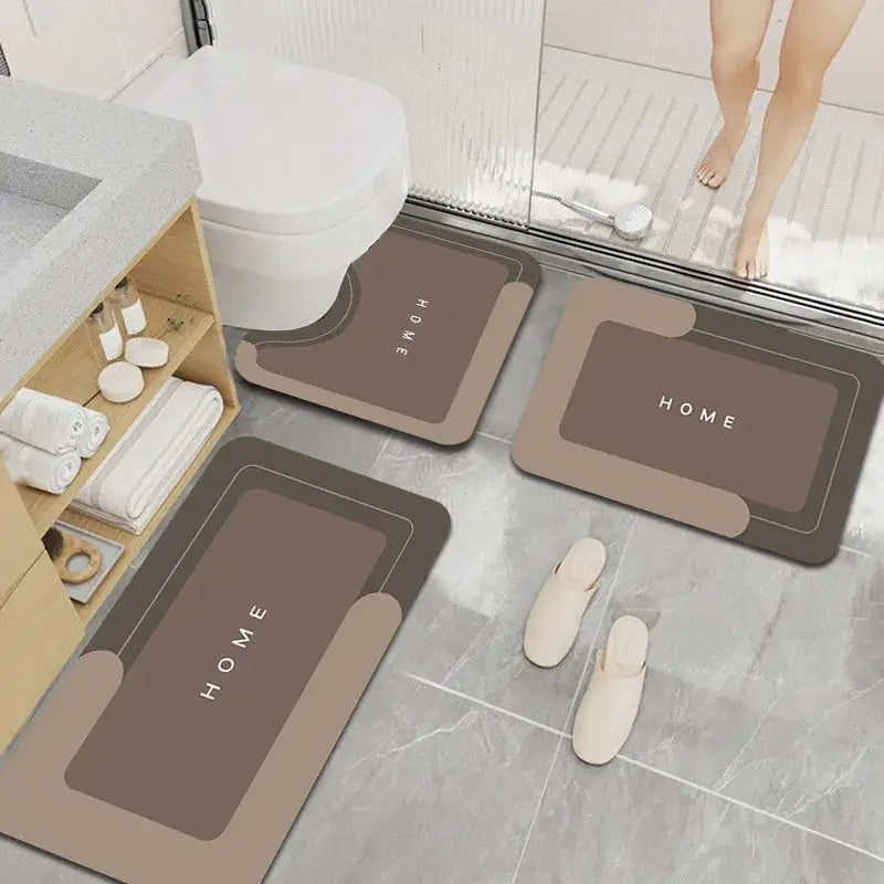 3-piece set, diatom mud floor mat, bathroom, water-absorbing quick-drying non-slip floor mat, toilet set, carpet from PriceLows™