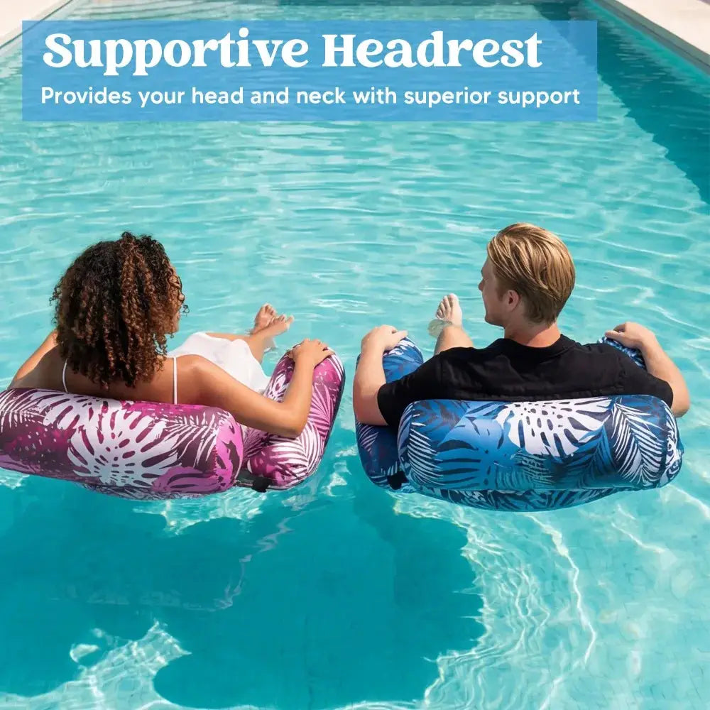 Inflatable Pool Float | Pink And Blue | Dual Color Lounger | Pools Beaches