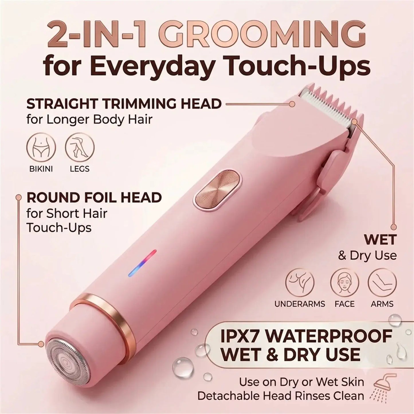 Rechargeable Electric Hair Trimmer | Dual Head | USB Powered