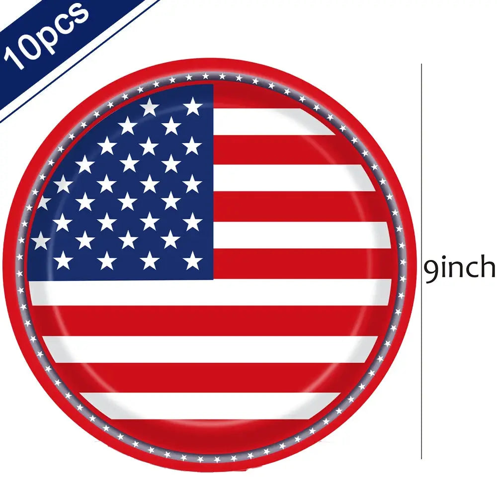 Patriotic Party Supplies | 4th Of July Banner, Balloon & Plate Set