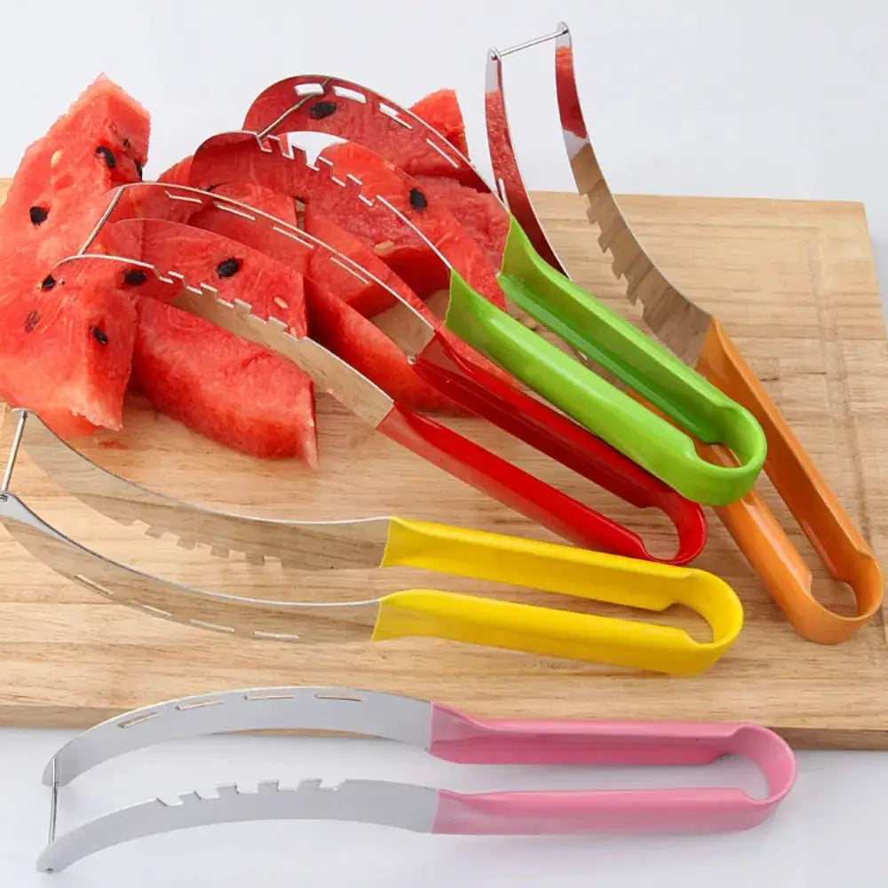 Stainless Steel Watermelon Slicer Non-slip Cutter Melon Cutter Plastic Wrap Handle Not Hurt Hands Fruit Cutting Tool Summer from PriceLows™