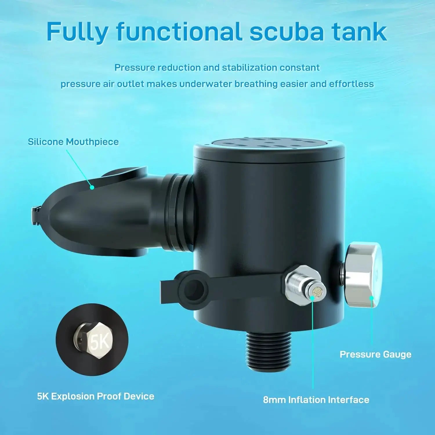 HOUVAN 0.5L Mini Diving Tank with Pump and Snorkel Mask Portable Diving Tank Essential for Outdoor Travel Unisex Gift from PriceLows™
