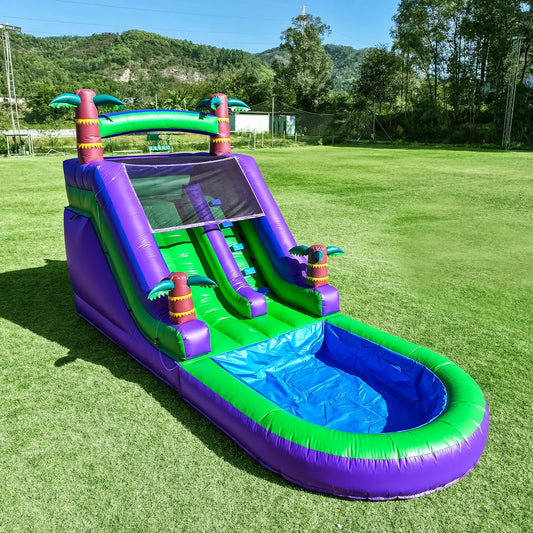 Inflatable water slide, Commercial Bounce House with Water Slide PVC and a 1100W Air blower 21ft/6.4M from PriceLows™
