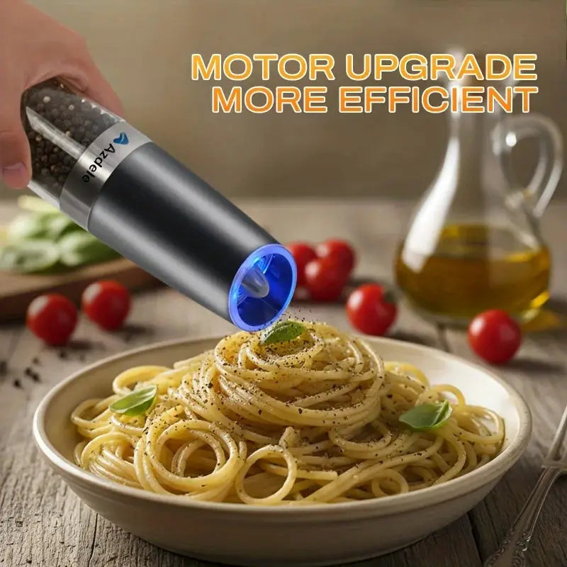 Electric Salt And Pepper Grinder Set | Gravity Sensing | LED | Black 2 Piece