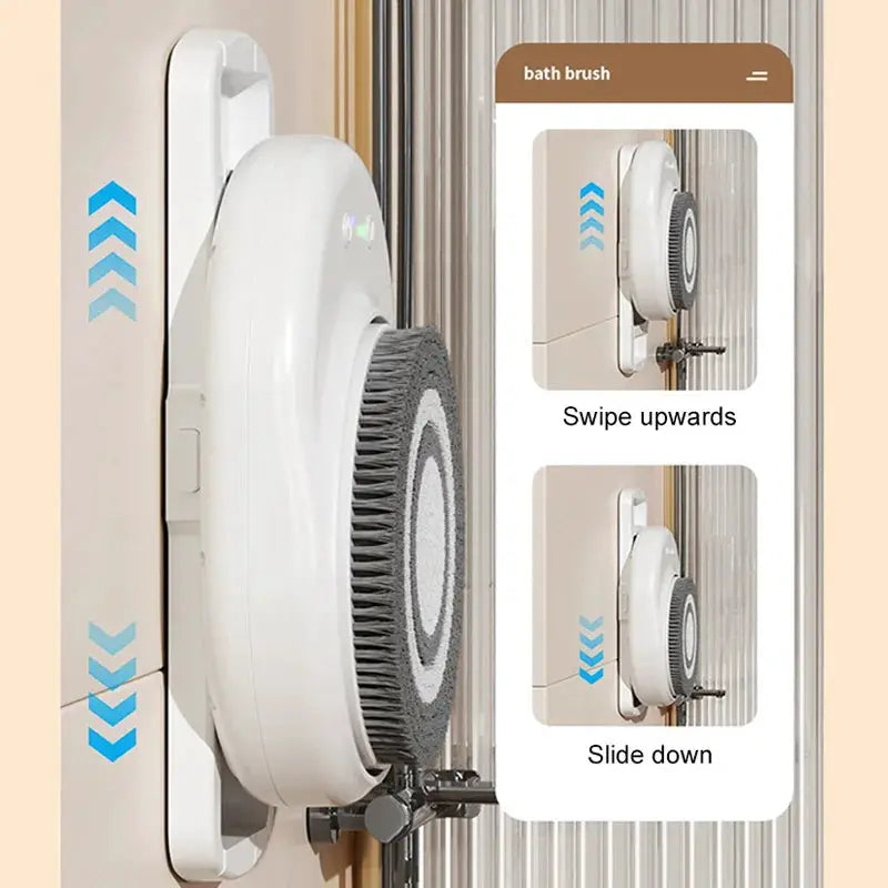 Movable Electric Shower Brush | Back Scrubbing Tool | Plastic Construction