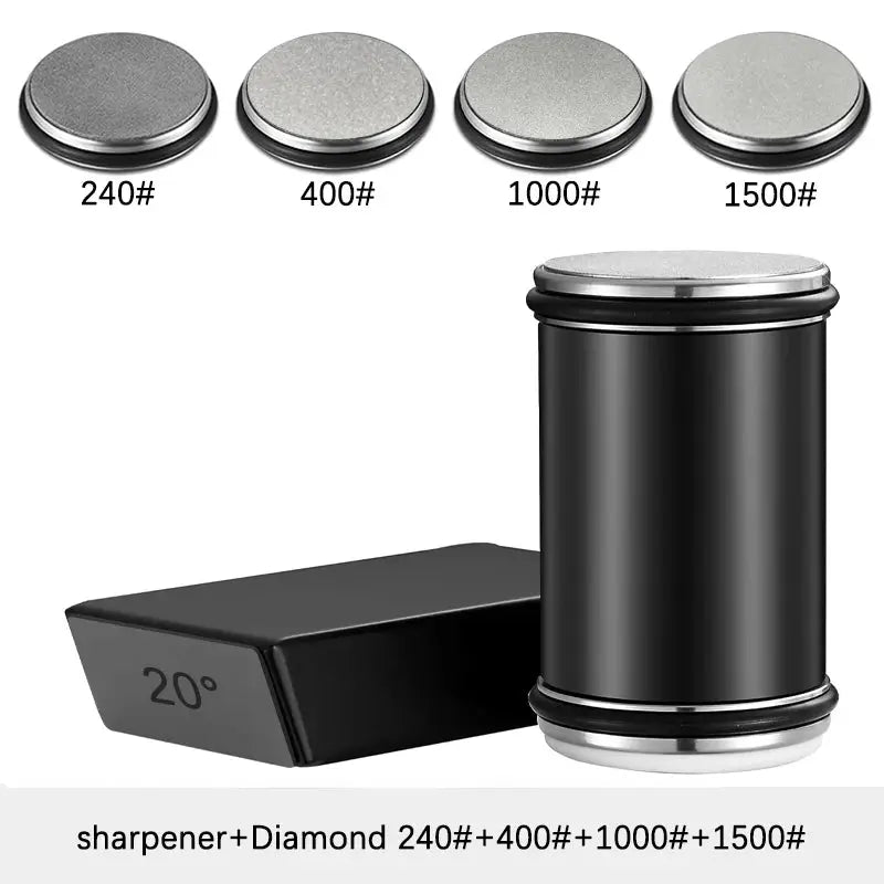Knife Sharpener | Double Sided Diamond | 15/20 Degree Magnetic Roller