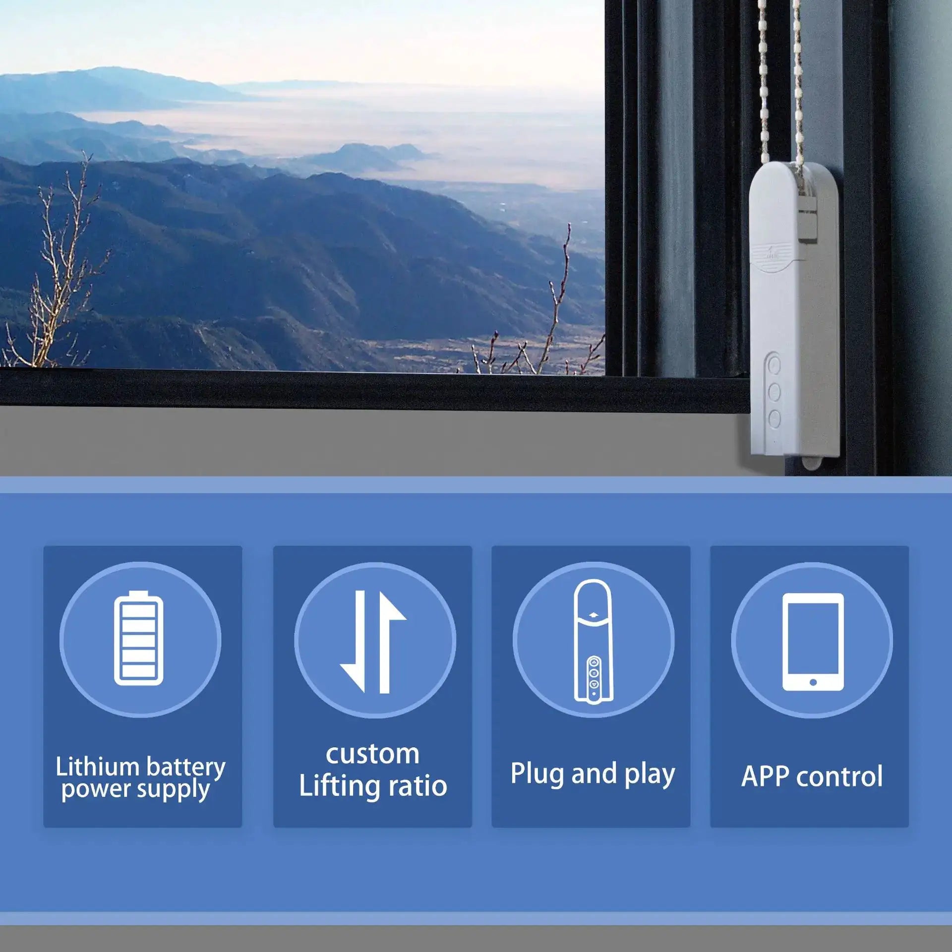 WiFi Electric Blind Roller Motor Silent Motor with Remote APP Voice Control With Alexa Google Home Automation Window Treatments from PriceLows™