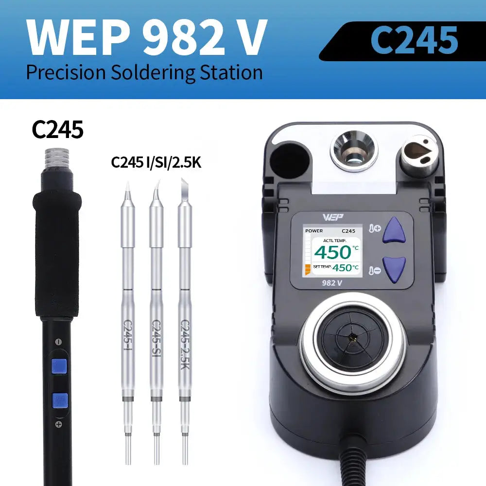 WEP 982V Portable Soldering Iron Station C210 C245 Digital Precision Soldering Station For Micro Component Phone Repair Tool from PriceLows™