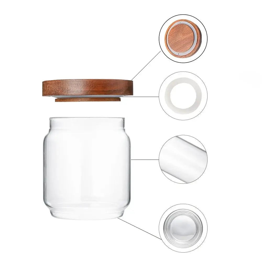 4/6/8 Pack Glass Containers Canister Set,15.2 oz Food Storage Spice Jars with Airtight Lids,Clear Kitchen Containers for Coffee from PriceLows™