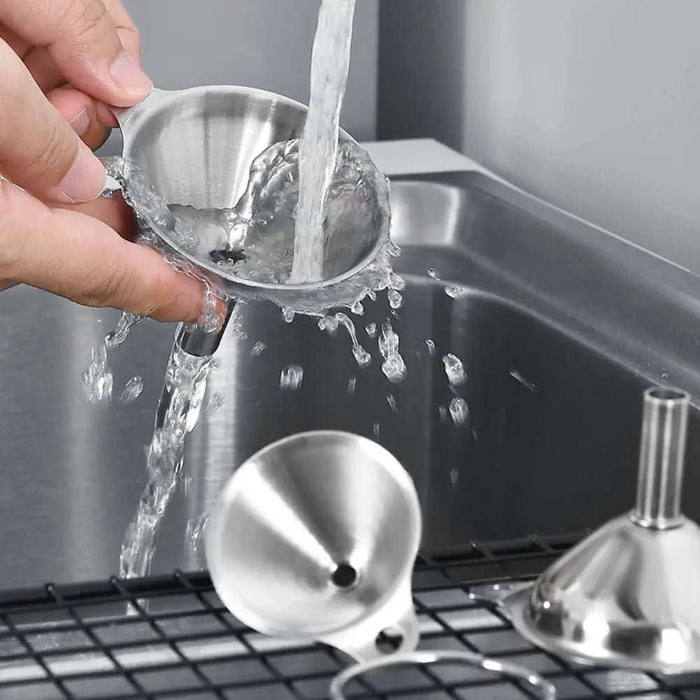 3 Piece Stainless Steel Funnels Set Kitchen Funnel Set Mini Funnel Set for Transferring Liquid Dry Ingredients Powder from PriceLows™
