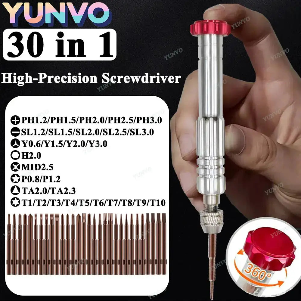 30 in 1 Magnetic Precision Screwdriver Set, S2 Steel Bits, Phone Watch Glasses Repair Tool Kit for iPhone Android from PriceLows™
