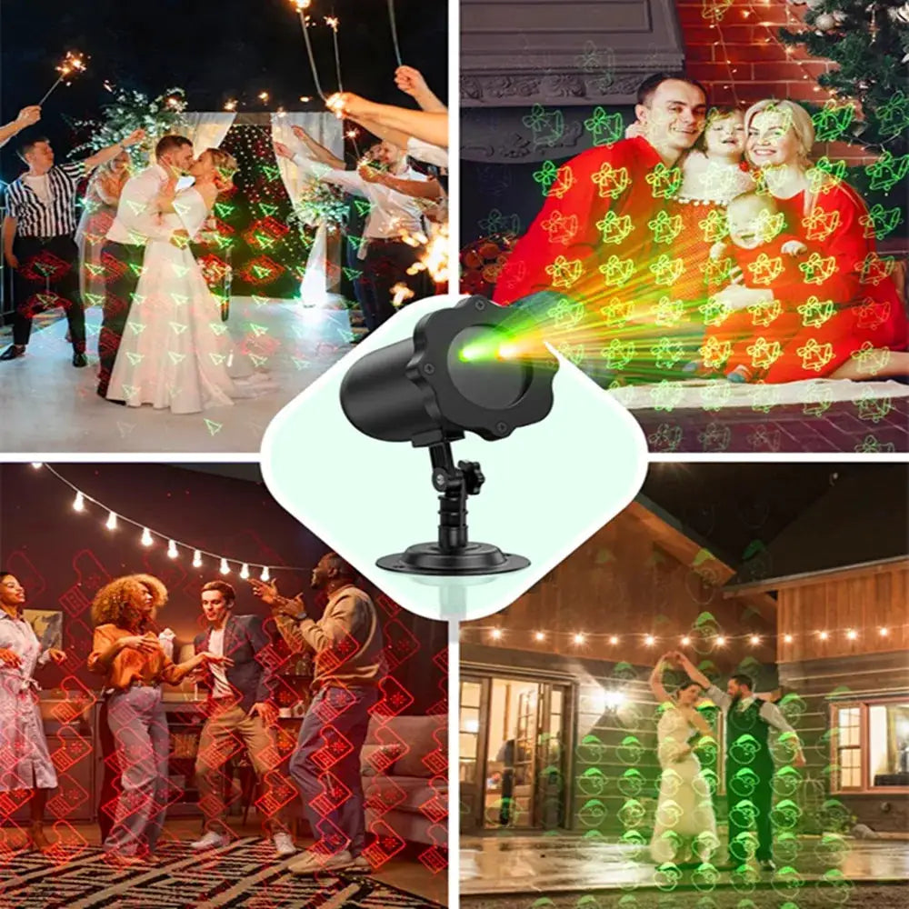 LED Laser Projector | IP65 Waterproof | Remote Control | Warm White