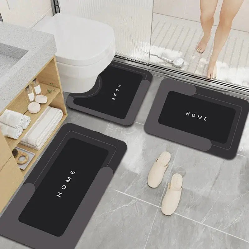 3-piece set, diatom mud floor mat, bathroom, water-absorbing quick-drying non-slip floor mat, toilet set, carpet from PriceLows™