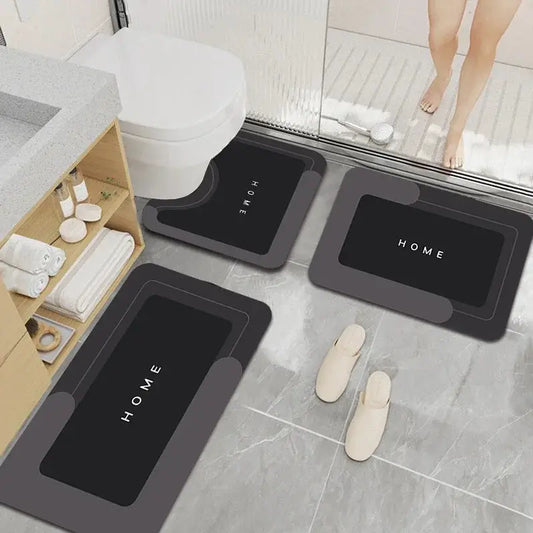 3-piece set, diatom mud floor mat, bathroom, water-absorbing quick-drying non-slip floor mat, toilet set, carpet from PriceLows™