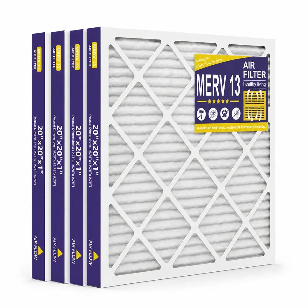 Air Filter 19.75x19.75x0.75, MERV 13 AC Furnace Filter, Pleated 3-Month Allergy Relief, 2-Pack/4-Pack Replacement for Home HVAC from PriceLows™