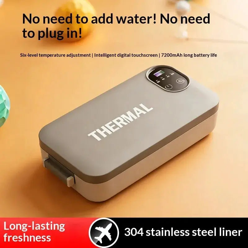 Heated Lunch Box Water Free Insulation Portable Self-Heating Electric Lunch Heater For Office Car Travel 304 Stainless Steel from PriceLows™