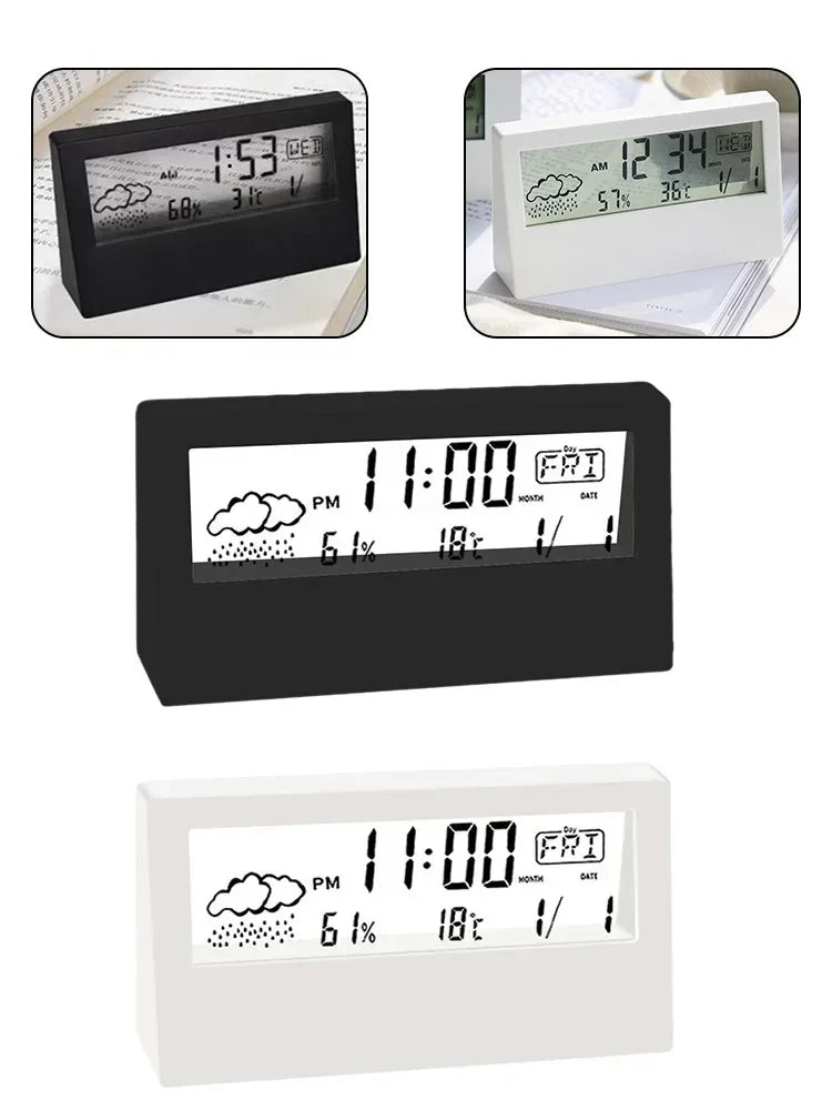 LED Thermometer Thermo-Hygrometer Multifunction Electronic Temperature Humidity Meter Weather Station For Home With Alarm Clock from PriceLows™