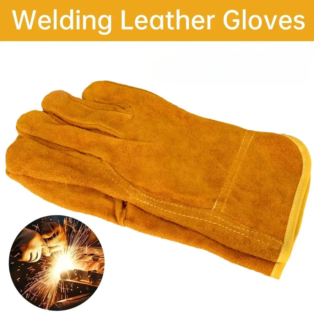 1 Pair Fireproof Durable Sheepskin Leather Welder Gloves for Welding Metal Hand Tools Anti-Heat Work Safety Gloves from PriceLows™