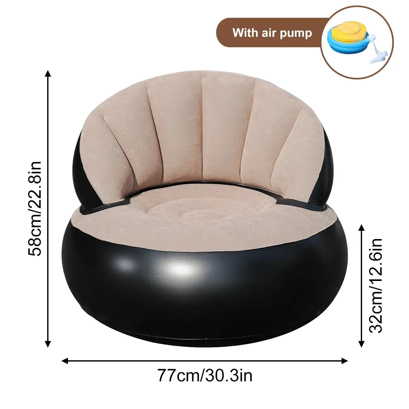 Inflatable Sofa | Thickened PVC | Foldable | Garden One-Seat from PriceLows™