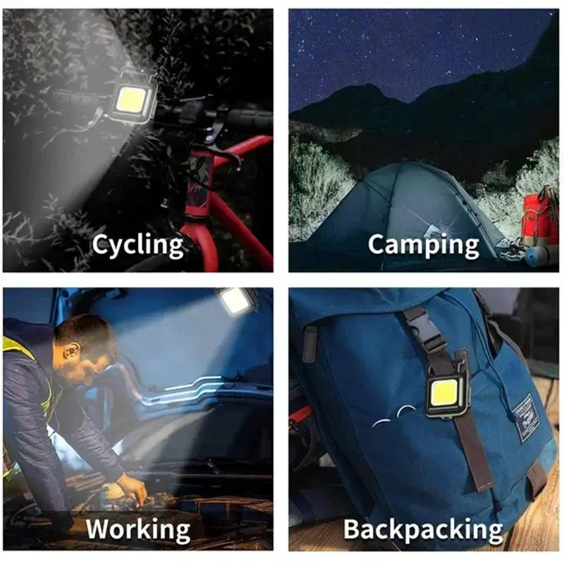 Portable Keychain Light Mini Multifunctional Camping Flashlight USB Rechargeable Work LED Bright COB Pocket Clip Lantern 1-10Pcs from PriceLows™